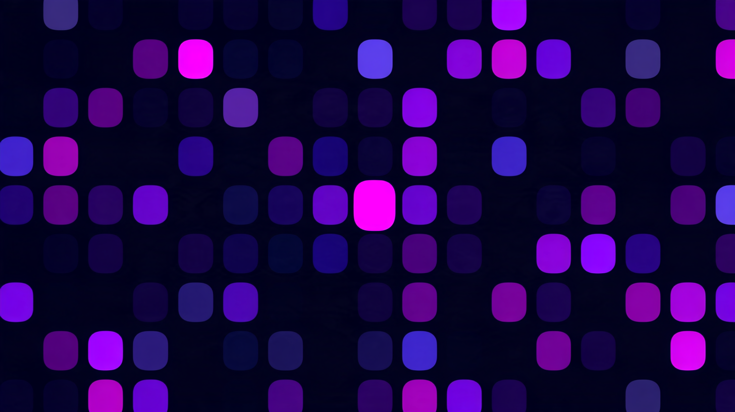 A grid of identical muted purple shapes with one irregular bright violet shape breaking the pattern.