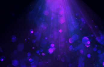 Abstract illustration of a single glowing path cutting through scattered dark shapes toward open space, in purple and violet tones.
