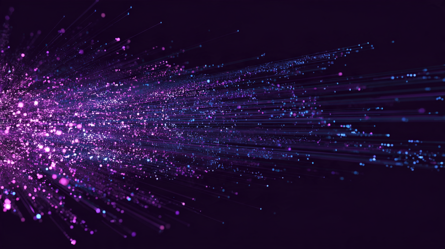 Abstract illustration of one shape sending paths outward, some ending in dense clusters and others in sparse ones.